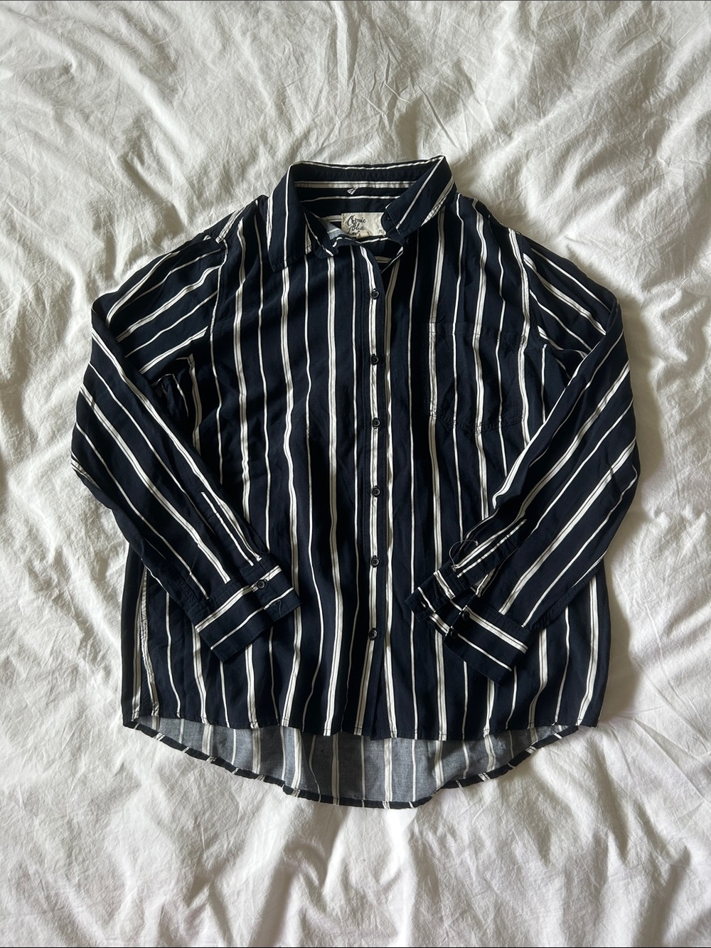 FREE WITH NEXT PURCHASE***Navy and White Striped Button Down Shirt